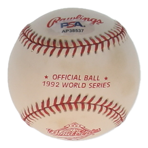 Nolan Ryan Autographed Signed 1992 World Series Logo Baseball with Case (PSA)