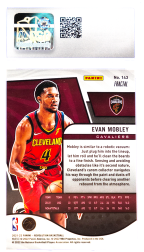 2021-22 Panini Revolution - Evan Mobley 143 - Fractal - CSG 10