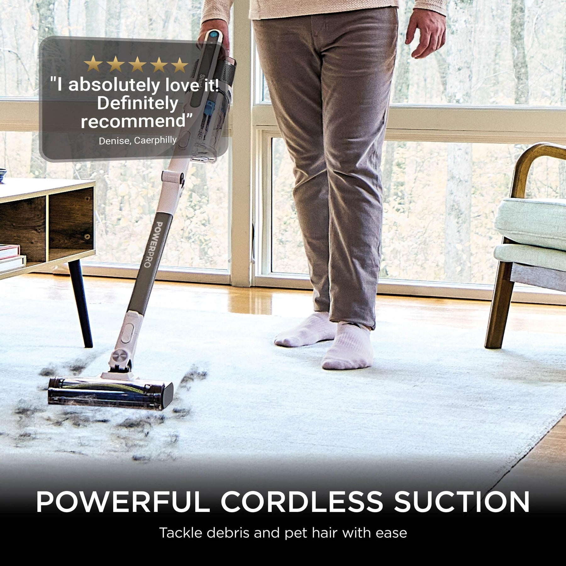 Shark PowerPro Pet Cordless Stick Vacuum Cleaner, Lightweight, Floor Detect Technology, Anti-Hair Wrap Technology