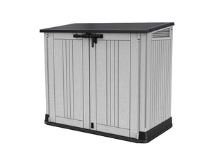 Keter Store It Out Nova Outdoor Garden Furniture Storage Shed Light Grey with Dark Grey Lid | Fade Free | All Weather Resistant