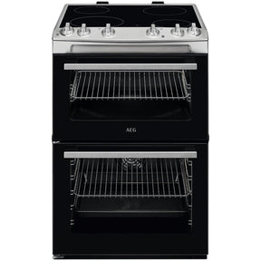 AEG 5000 Series SurroundCook Double Cavity Electric Cooker with Ceramic Hob, CCX6501ACM, Capacity 77/39L