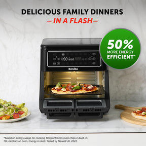 Breville Halo Flexi Air Fryer | Digital Dual Air Fryer Oven | 11L: Serves 10+ People | FryBakeGrillRoast & Reheat | 2400 W