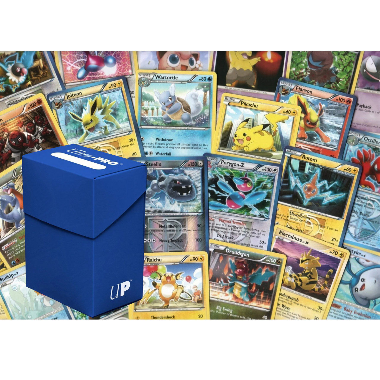 Pokemon 140-Count Assorted Trading Card Pack with 12+ Holo Foils, 5 Trainers, and 5 Energy