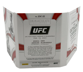 2023 Panini Immaculate UFC - Erin Blanchfield & Jessica Andrade JOC-JE - Jumbo Octagon Dual Booklet Auto /25