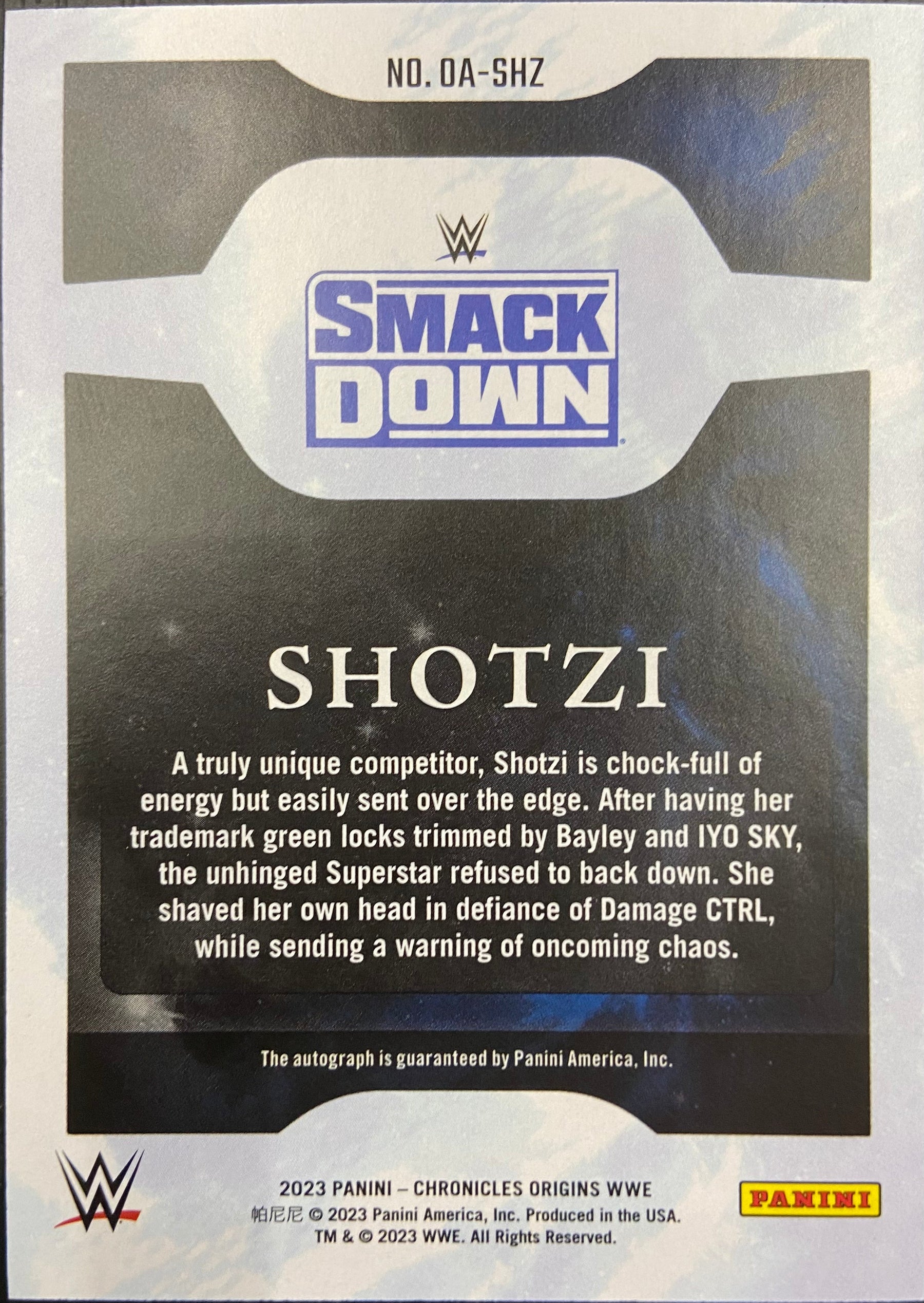 2023 Panini Chronicles Origins WWE Autographs - Shotzi Blackheart 12/49