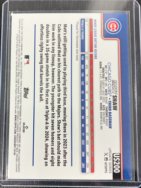 2025 Topps Update Series - Matt Shaw Rookie True Photo Variation