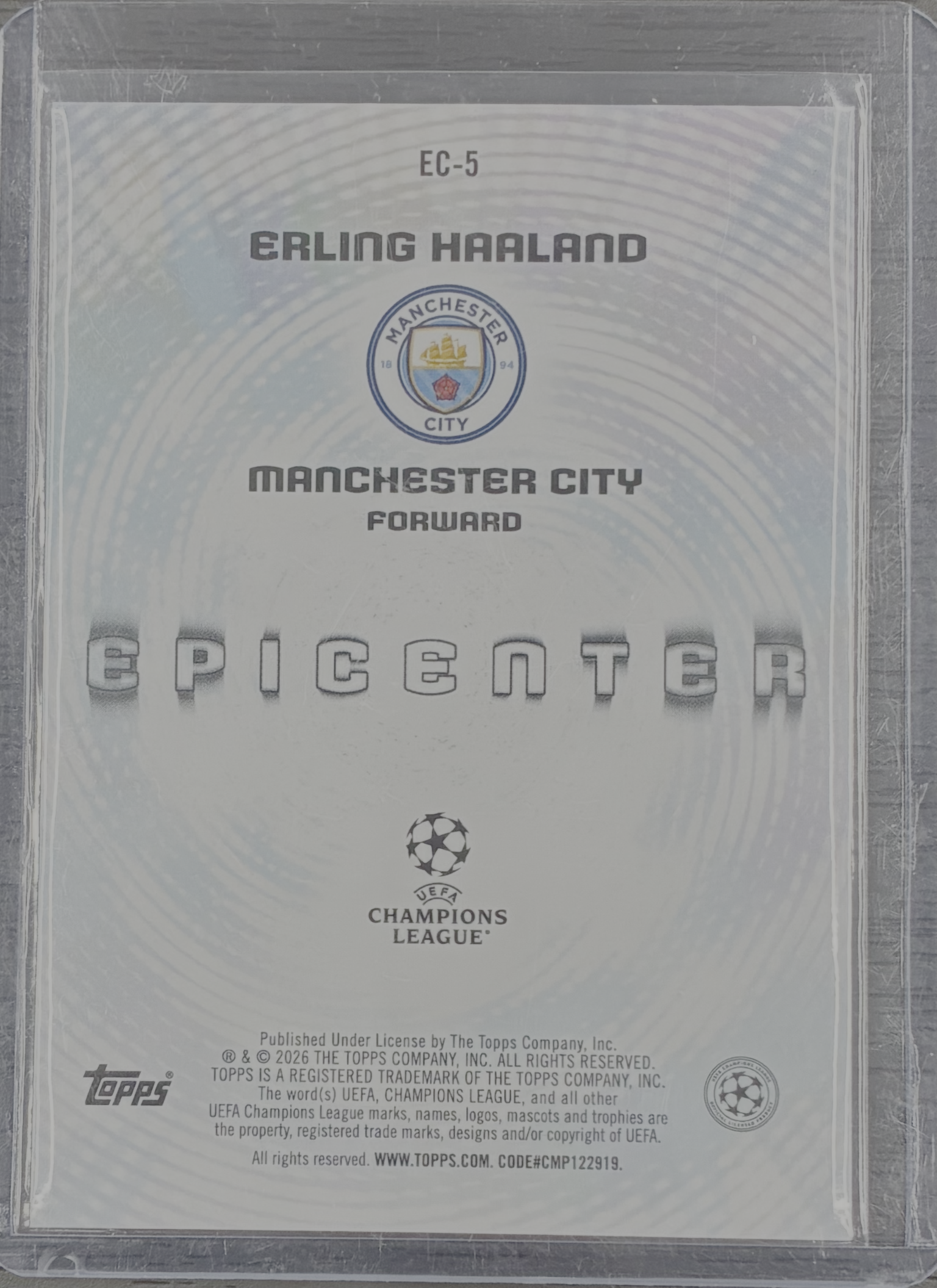 2025-26 Topps UEFA Champion's League - Erling Haaland #EC-5 - Epicenter Case Hit Insert