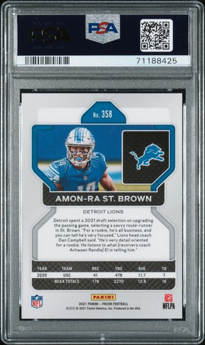 2021 Panini Prizm Football - Amon-Ra St. Brown Rookie - PSA 9