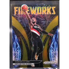 2021 Panini Prizm Basketball - Damian Lillard 11 - Fire Works Gold /10