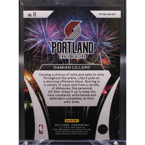 2021 Panini Prizm Basketball - Damian Lillard 11 - Fire Works Gold /10