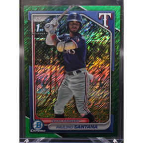 2024 Topps Bowman Chrome Baseball - Paulino Santana BCP-245 - 1st Bowman Green Shimmer /99
