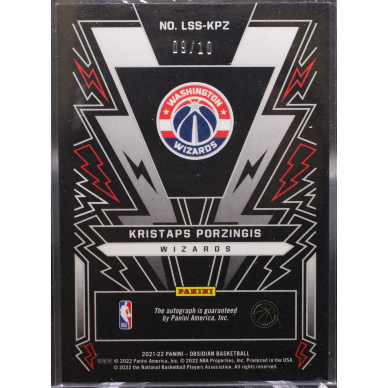 2021-22 Panini Obsidian - Kristaps Porzingis LSS-KPZ - Electric Etch Auto Yellow /10