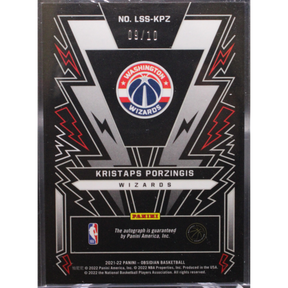 2021-22 Panini Obsidian - Kristaps Porzingis LSS-KPZ - Electric Etch Auto Yellow /10