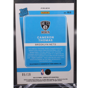 2021-22 Panini Donruss Optic Basketball - Cameron Thomas 153 - Rated Rookie Pulsar Auto /19