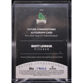 2024 Topps Pro Debut - Rhett Lowder FCA-RL - Future Cornerstones Autograph /99