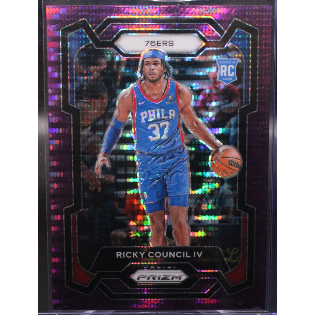 2023 Panini Prizm Basketball - Ricky Council IV 294 - Purple Pulsar /35