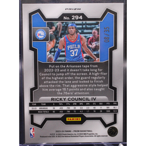 2023 Panini Prizm Basketball - Ricky Council IV 294 - Purple Pulsar /35