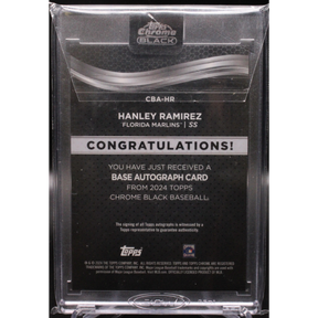2024 Topps Chrome Black CBA-HR Hanley Ramirez Auto Red
