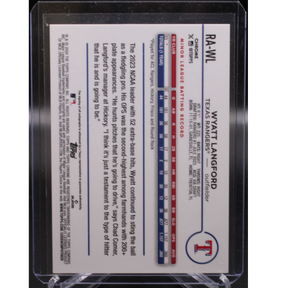 2024 Topps Chrome Baseball - Wyatt Langford RA-WL - Purple Speckle Refractor Auto  /299