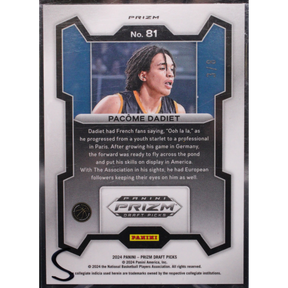 2024 Panini Prizm Draft Picks Basketball - Pacome Dadiet 81 - Green Scope /8