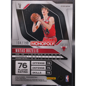 2024 Panini Prizm Monopoly - Matas Buezelis 12 - Purple /199