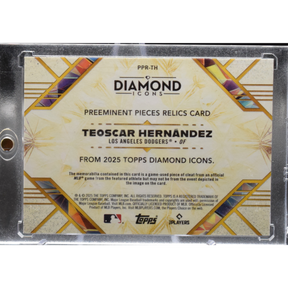 2025 Topps Diamond Icons Baseball - Teoscar Hernandez PPR-TH - Preeminent Pieces Relic /5 Game used cleat
