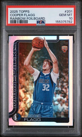 2025 Topps Basketball - Cooper Flagg #201 - Rainbow Foilboard Rookie - PSA 10