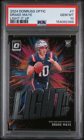 2024 Panini Donruss Optic Football - Drake Maye - Light It Up Rookie Insert- PSA 10