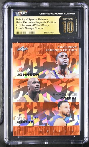 2024 Leaf Special Release Metal Exclusive Legends Edition - Johnson/O'Neal/Curry 1/1 - CGC 10