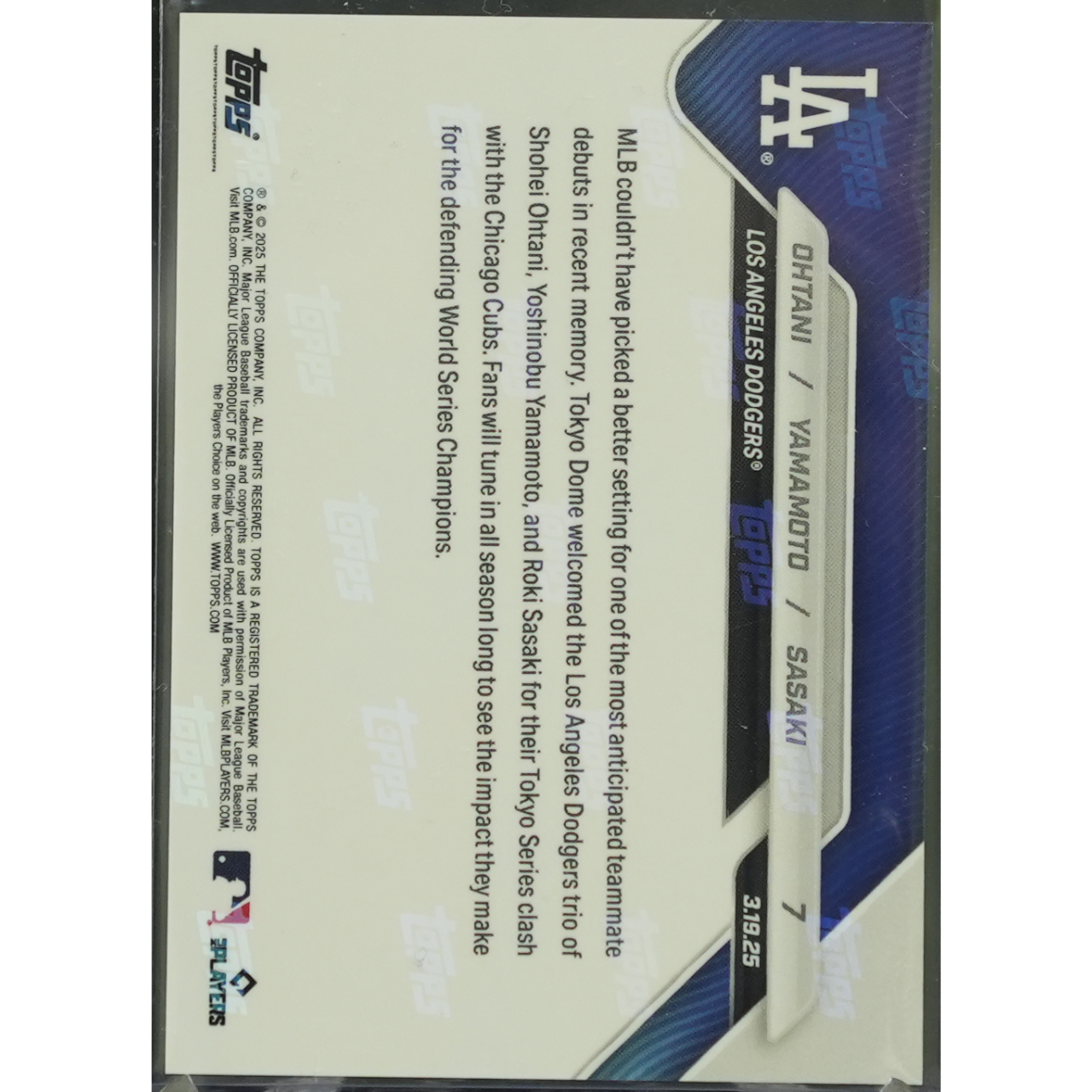 2025 Topps Now  - Ohtani Yamamoto Sasaki 7 - Base
