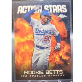 2023 Topps Chrome Baseball - Mookie Betts 23 - Action Stars Superfractor 1/1