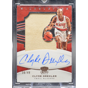 2020-21 Panini Crown Royale Basketball - Clyde Drexler SL-CDX - Silhouettes Auto /49