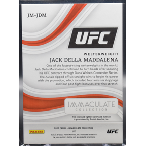 2023 Panini Immaculate UFC - Jack Della Maddalena JM-JDM - Jumbo Mem Shorts /9