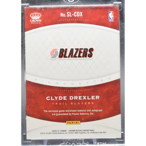 2020-21 Panini Crown Royale Basketball - Clyde Drexler SL-CDX - Silhouettes Auto /49
